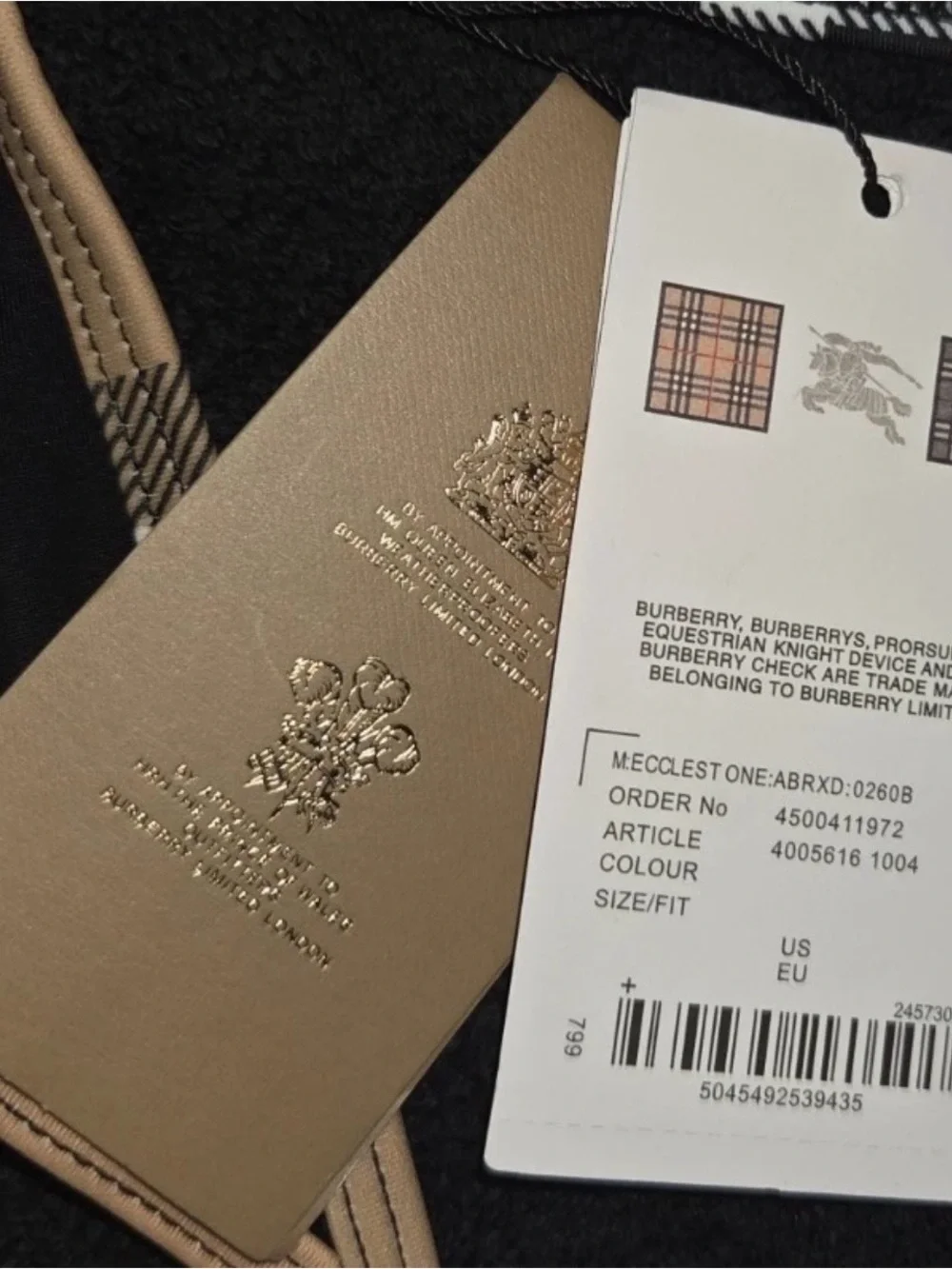 Burberry Orange Check-Trim Triangle Bikini